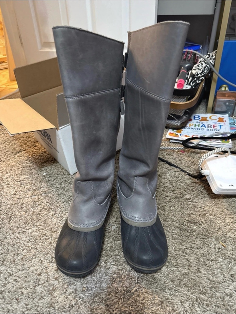 Sorel Tall Women's Gray Winter Rain Boots